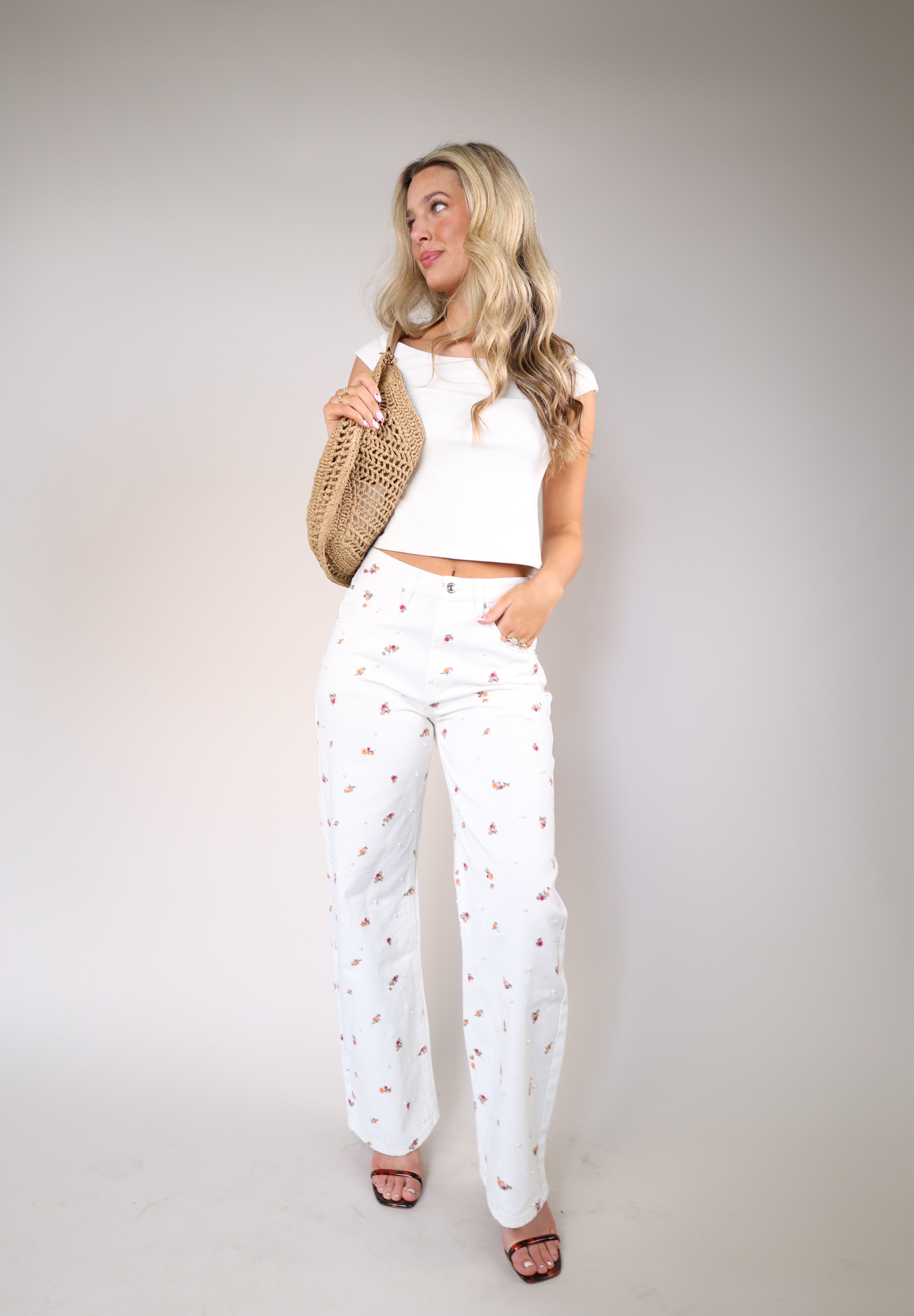 Z Supply Second Skin Off Shoulder Top in white featuring fitted stretch fabric and flattering fold-over neckline.