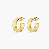 Gorjana Paseo Small Hoops — 18k gold-plated earrings with a ⅞” diameter and 5/16” width, featuring a surgical steel post and comfort backing for effortless, all-day wear.