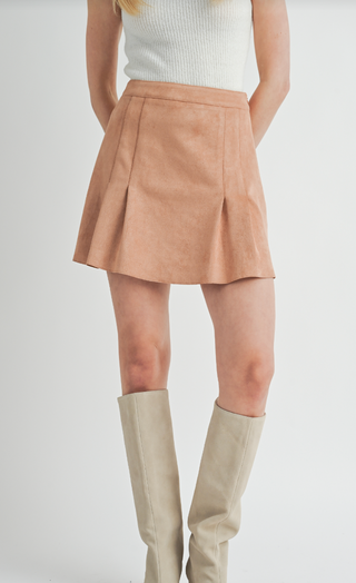 Vegan Suede Mini Skirt