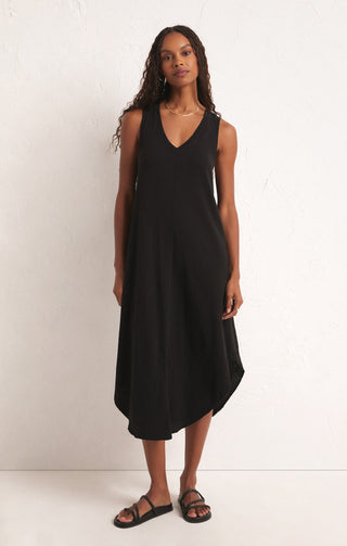 Reverie Slub Dress - Black