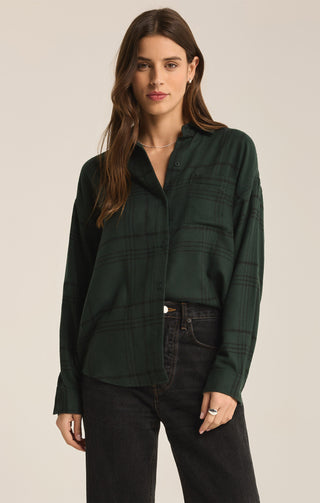 Cyprus River Plaid Button Up