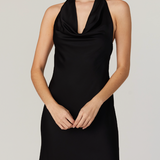 Ennis Satin Halter Mini Dress