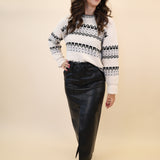 Chic Pistola Alice skirt in black faux leather, elongated midi length with utility-style details and slit front