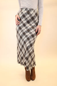 Europa Plaid Midi Skirt