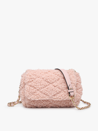 Sofia Sherpa Crossbody w/ Chain Strap: Off White