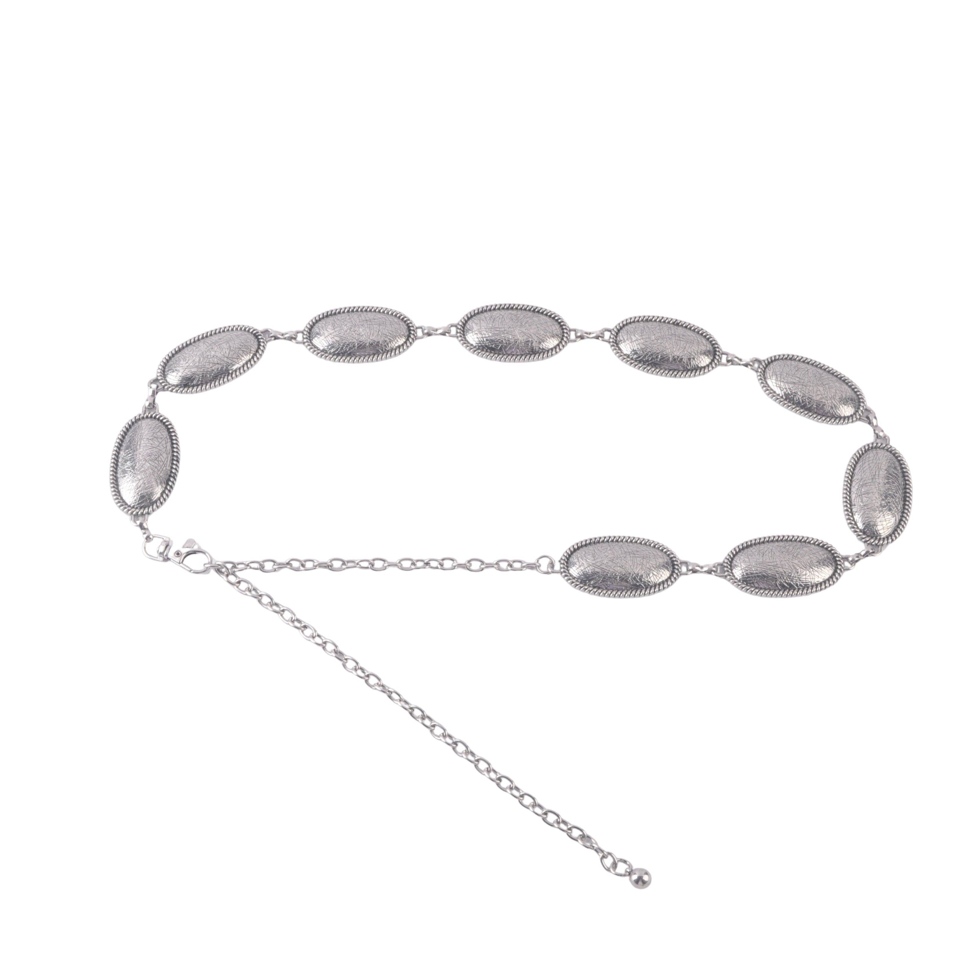 Antique Silver Oval Concho Chain Belt: Silver – Shear Boutique