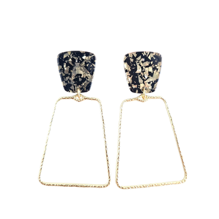 Ariana Earrings - Black Gold Flake // Holiday, Christmas, Gifts