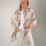 Sasha Oversized Bandana Scarf: Taupe