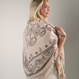 Sasha Oversized Bandana Scarf: Taupe