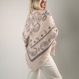 Sasha Oversized Bandana Scarf: Taupe