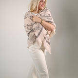 Sasha Oversized Bandana Scarf: Taupe