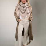 Sasha Oversized Bandana Scarf: Taupe
