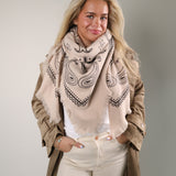 Sasha Oversized Bandana Scarf: Taupe