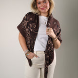 Sasha Oversized Bandana Scarf: Cafe