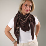 Sasha Oversized Bandana Scarf: Cafe