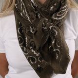 Sasha Oversized Bandana Scarf: Khaki