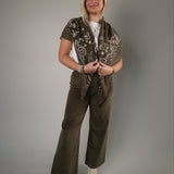 Sasha Oversized Bandana Scarf: Khaki