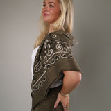 Sasha Oversized Bandana Scarf: Khaki