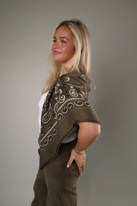 Sasha Oversized Bandana Scarf: Olive Green