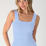 Deep Sea Blue Lace Textured Top