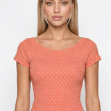Polka Dot Reversible Cap Sleeve Top – Black