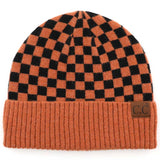 C.C Checkered Beanie: Pink