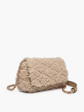 Sofia Sherpa Crossbody w/ Chain Strap: Off White