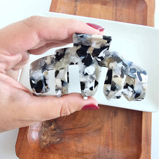 Catherine Hair Claw - Ivory & Slate // Clip