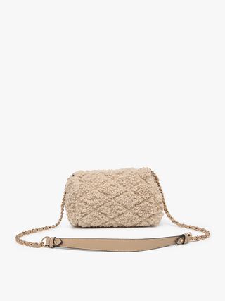 Sofia Sherpa Crossbody w/ Chain Strap: Off White