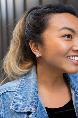Glitter Football Studs // Game Day Earrings, Jewelry