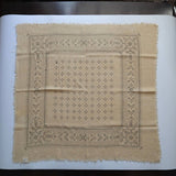 Oatmeal Classic Print Naturally Raw Silk Bandana -black ink