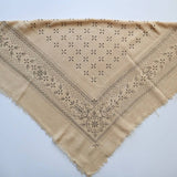 Oatmeal Classic Print Naturally Raw Silk Bandana -black ink