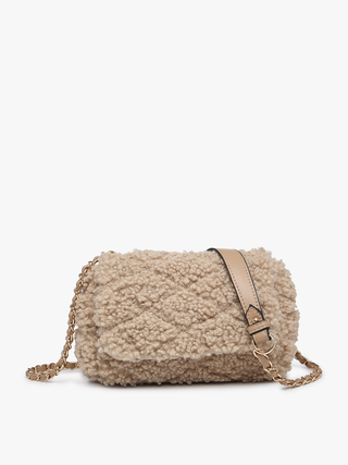 Sofia Sherpa Crossbody w/ Chain Strap: Off White