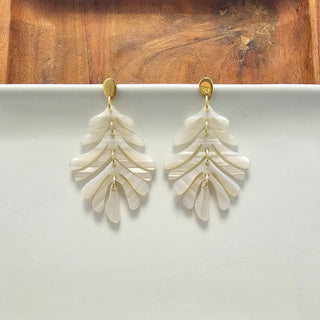 Petite Palm Earrings - Seashell // Spring, Summer, Resort