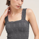 Deep Sea Blue Lace Textured Top
