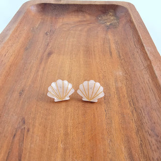 Seashell Studs - Pink Pearl // Earrings, Spring, Summer, Shell
