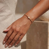Audrey | Gold Filled Beaded Bracelet with Pearl: Gold Filled / Stretchy 6.5"