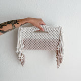Macrame Clutch: Blush Avocado