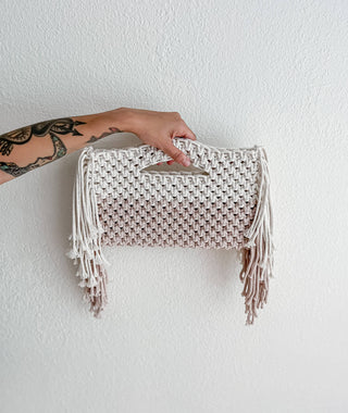 Macrame Clutch: Blush Avocado