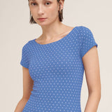 Polka Dot Reversible Cap Sleeve Top – Black
