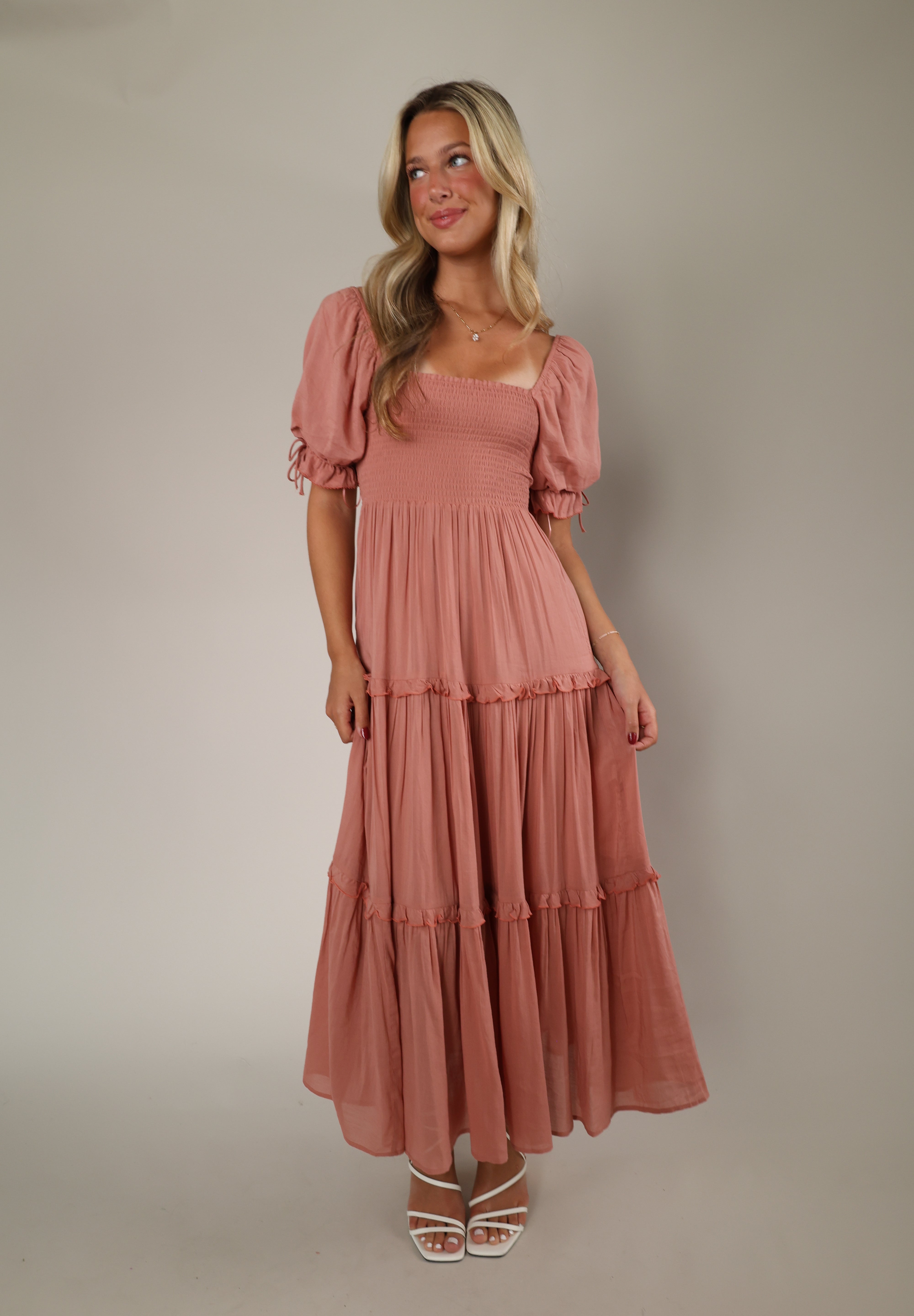 Eliora Maxi Dress for women featuring flowing maxi-length silhouette, lightweight fabric, flattering fit, elegant dress for weddings, showers, and special occasions