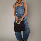 Free People Good Luck Overall in Ultra Light Beam with adjustable straps, front bib pocket, and effortless slouchy fit styled with a fitted tank.