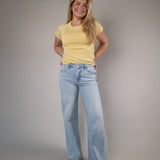 Relaxed fit Dear John wide-leg jeans in a soft Raindrop wash with lightweight structured denim and an easy flattering shape.