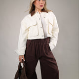 Martha Workwear Jacket featuring a cropped silhouette and contrast collar for an elevated everyday look