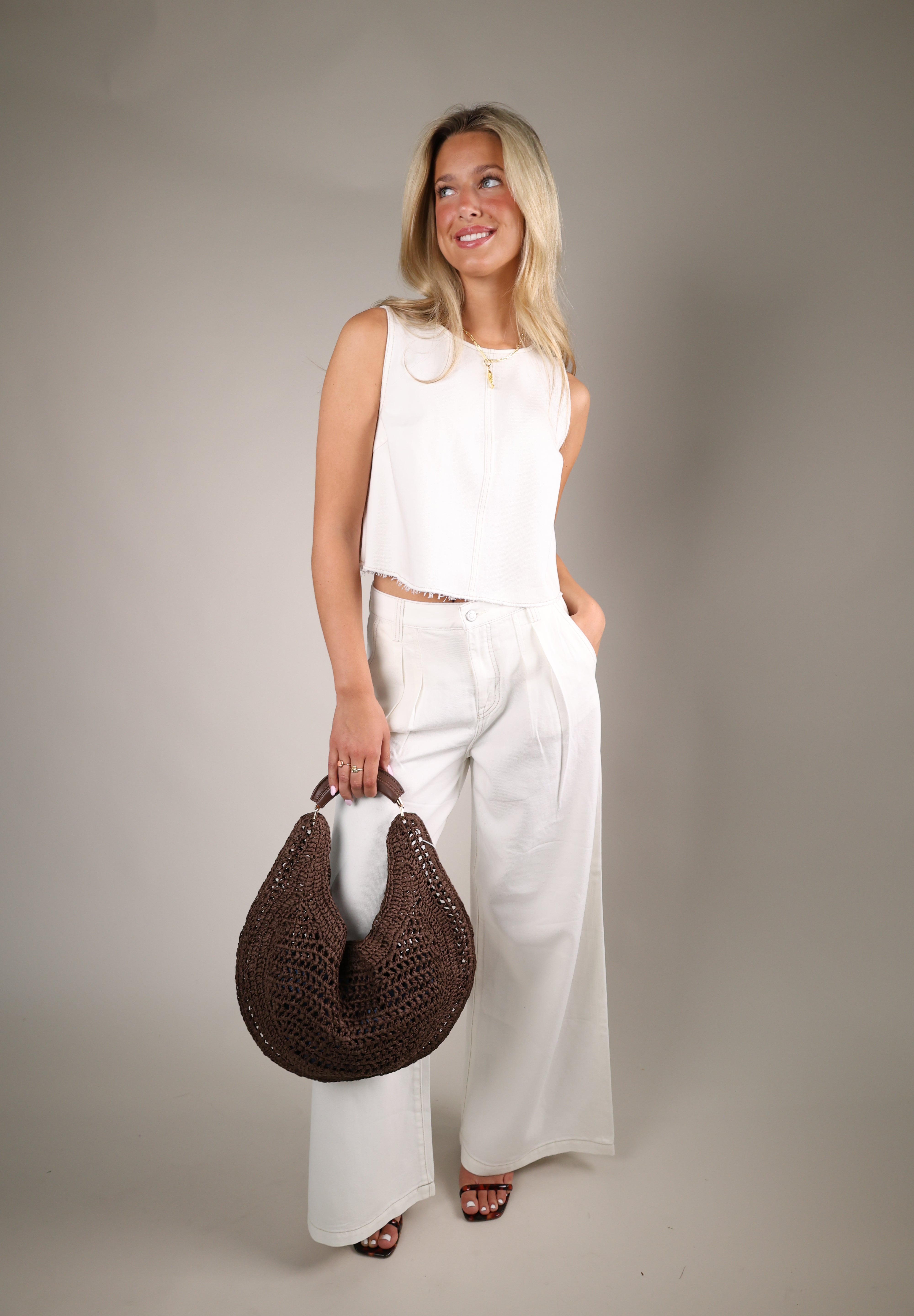Pistola Rue Pop Over Top styled for summer with structured lightweight fabric and an effortless chic silhouette from Shear Boutique