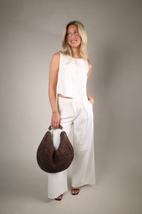 Delphine Pleated Wide Leg - Off White
