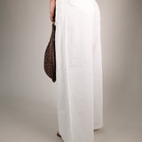 Pistola Delphine wide leg pants in crisp off white featuring relaxed tailoring and versatile summer styling with tanks or knits