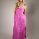 Shear Boutique Z Supply Angel Eyes Midi Dress in berry blush featuring a feminine silhouette perfect for summer events and dinners