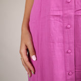 Lightweight Z Supply midi dress styled with sandals and layered jewelry for an effortless day to night summer outfit