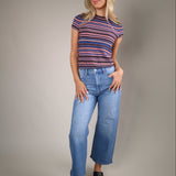 Pistola Selene summer sweater tee featuring a soft relaxed silhouette and classic blue striped pattern for everyday wear